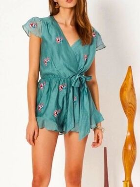 Tularosa Blue and Pink Jumpsuit with Wrap Design